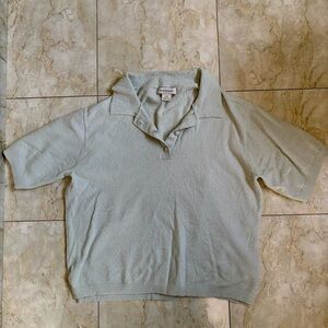 Club Monaco Women’s Terry Top Collared Shirt - Size Large